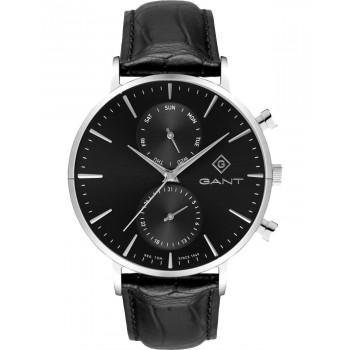 GANT Park Hill II - G121011,  Silver case with Black Leather Strap