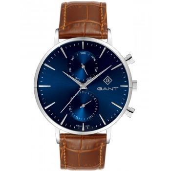 GANT Park Hill II - G121019,  Silver case with Brown Leather Strap