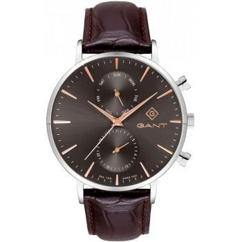 GANT Park Hill III - G121007 ,  Silver case with Brown Leather Strap