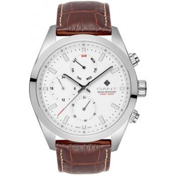 GANT Rochester Multifunction - G183002,  Silver case with Brown Leather Strap