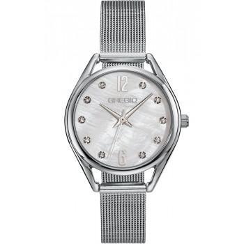 GREGIO Cluster Crystals - GR510010  Silver case with Stainless Steel Bracelet