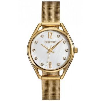 GREGIO Cluster Crystals - GR510020  Gold case with Stainless Steel Bracelet