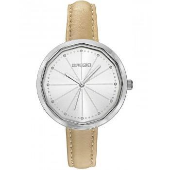 GREGIO Urban - GR460060 Silver case with Beige Leather Strap 