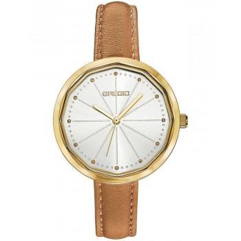 GREGIO Urban - GR460070 Gold  case with Brown Leather Strap 