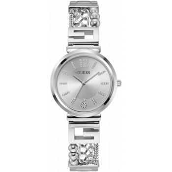 GUESS G Cluster Crystals - GW0545L1, Silver case with Stainless Steel Bracelet