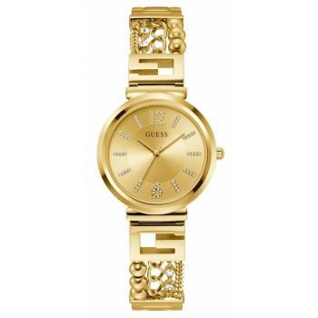 GUESS G Cluster Crystals - GW0545L2, Gold case with Stainless Steel Bracelet