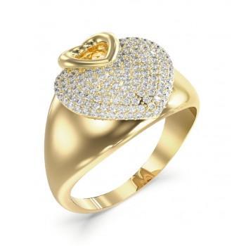 GUESS STEEL Δαχτυλίδι από Ανοξείδωτο ατσάλι Gold JUBR05215JWYG/54