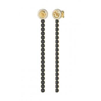 GUESS STEEL Σκουλαρίκια από Ανοξείδωτο ατσάλι Gold & Black JUBE05144JWYGBKT/U
