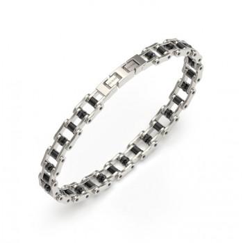 GUESS STEEL Βραχιόλι από Ανοξείδωτο ατσάλι  Black & Silver JUMB04410JWSTGMT/U
