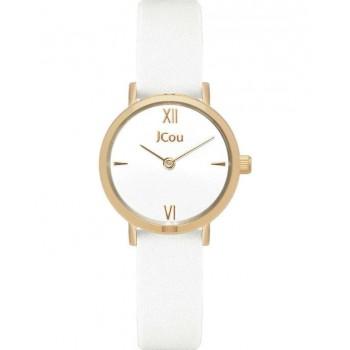 JCOU Amourette - JU19064-9  Gold case with White Leather Strap