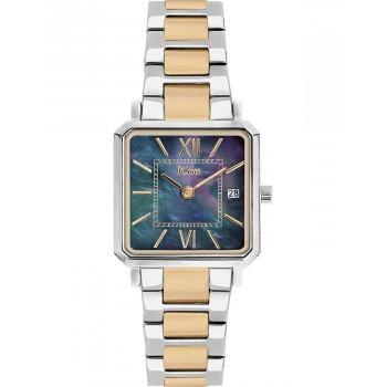 JCOU Azure Crystals - JU19070-6, Silver case with Stainless Steel Bracelet