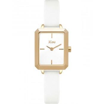 JCOU Caprice - JU19063-6  Gold case with White Leather Strap