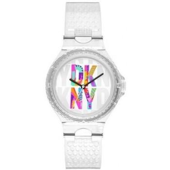 DKNY Chambers - NY6658, Transparent case with Transparent  Rubber Strap