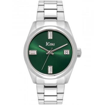 JCOU Emerald II Crystals - JU19061-2, Silver case with Stainless Steel Bracelet