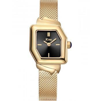 JCOU Frida Crystals - JU19076-3, Gold case with Stainless Steel Bracelet
