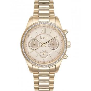 JCOU Valerie Crystals Chronograph - JU19069-1, Gold case with Stainless Steel Bracelet