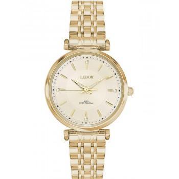 LE DOM Bliss Crystals  - LD.1497-3, Gold case with Stainless Steel Bracelet