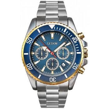 LE DOM Collection Chronograph - LD.1494-1, Silver case with Stainless Steel Bracelet