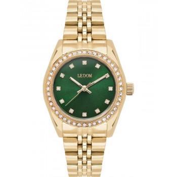 LE DOM Glance Crystals  - LD.1492-1, Gold case with Stainless Steel Bracelet