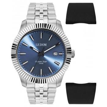 LE DOM Ocean Star Gift Set - LD.1491-2, Silver case with Stainless Steel Bracelet