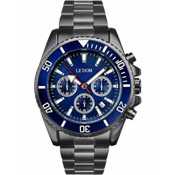 LE DOM Collection Chronograph - LD.1494-5, Anthracite case with Stainless Steel Bracelet