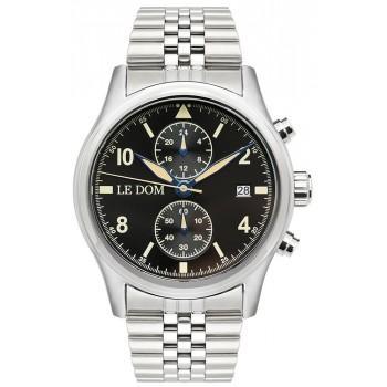 LE DOM Pilot - LD.1348-5, Silver case with Stainless Steel Bracelet