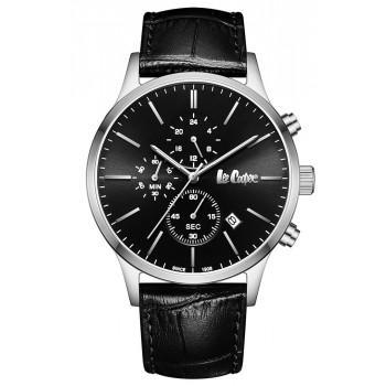 LEE COOPER  Chronograph Men's - LC08154.351,  Silver case with Blue Leather Strap