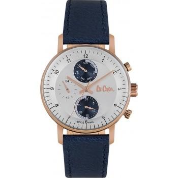 LEE COOPER  Men's - LC06533.499,  Rose Gold case with Blue Leather Strap