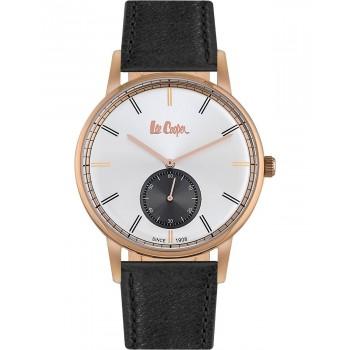 LEE COOPER Mens - LC06673.431,  Rose Gold case with Black Leather Strap