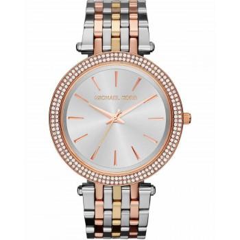 MICHAEL KORS Darci Tri Tone Crystals - MK3203  Silver case with Stainless Steel Bracelet