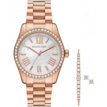 MICHAEL KORS Lexington Pave Crystals Gift Set - MK1088,  Rose Gold case with Stainless Steel Bracelet