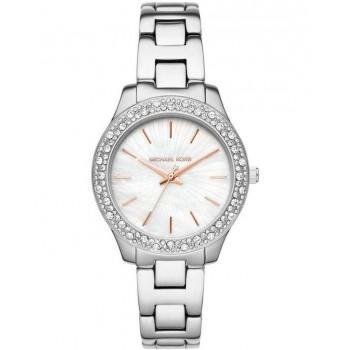 MICHAEL KORS Liliane Crystals - MK4556,  Silver case with Stainless Steel Bracelet