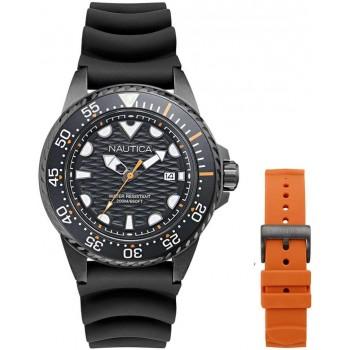 NAUTICA NCT Gift Set - NAPSDS505, Black case with Black Rubber Strap