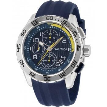 NAUTICA  NST101 Chronograph -  NAPNSS301, Silver case with Blue Rubber Strap