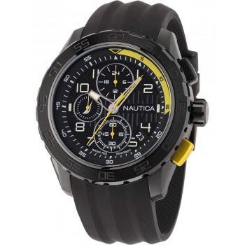 NAUTICA  NST101 Chronograph -  NAPNSS302, Black case with Black Rubber Strap