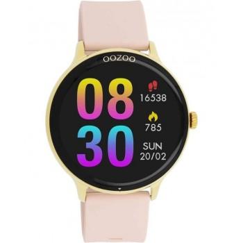 OOZOO Smartwatch - Q00131,  Gold case with Pink Rubber Strap