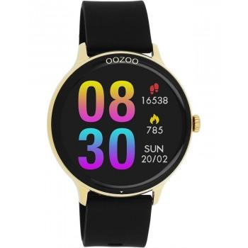 OOZOO Smartwatch - Q00132,  Gold case with Black Rubber Strap