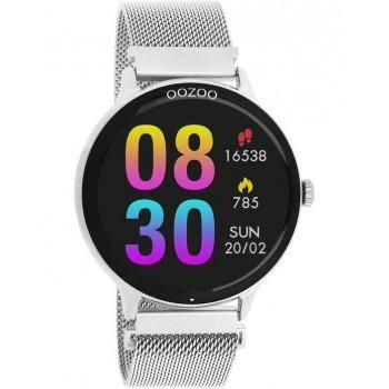 OOZOO Smartwatch - Q00135,  Silver case with Stainless Steel Bracelet