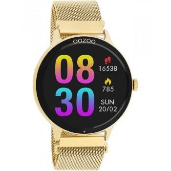 OOZOO Smartwatch - Q00136,  Gold case with Stainless Steel Bracelet