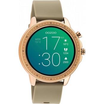 OOZOO Smartwatch -  Q00302, Rose Gold case with Grey Rubber Strap 
