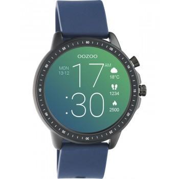 OOZOO Smartwatch -  Q00332,  Black case with Blue Rubber Strap 