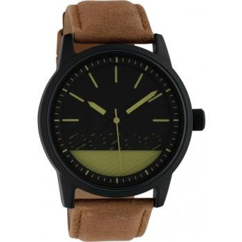 OOZOO Timepieces  - C10309 , Black case with Brown Leather Strap 