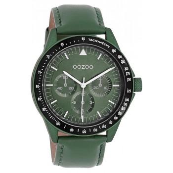 OOZOO Timepieces - C11111, Green case with Green Leather Strap 