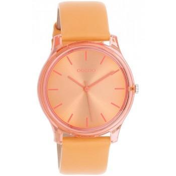 OOZOO Timepieces - C11141, Orange case with Orange Leather Strap 