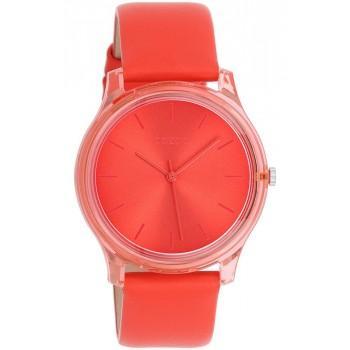 OOZOO Timepieces - C11142, Red case with Red Leather Strap 