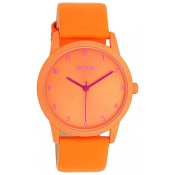OOZOO Timepieces - C11171, Orange case with Orange  Leather Strap 