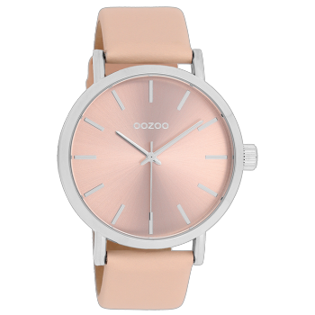 OOZOO Timepieces - C11193, Silver case with Beige Leather Strap 