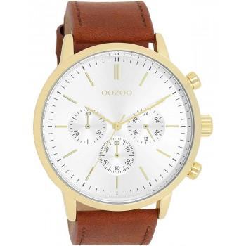 OOZOO Timepieces - C11201, Gold case with Brown Leather Strap 