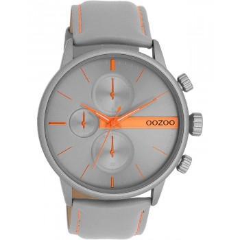 OOZOO Timepieces - C11224, Grey case with Grey Leather Strap 
