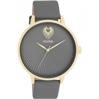 OOZOO Timepieces - C11244, Gold  case with Grey Leather Strap 